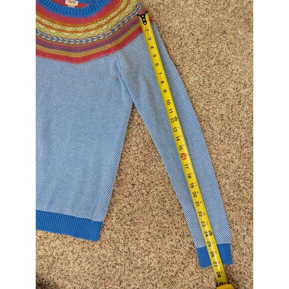 MOSSIMO Fairisle Sweater Icelandic Pattern Jumper Blue Rainbow Women's Size XXL - Picture 6 of 7